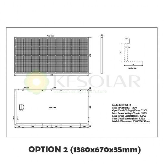 Monocrystalline Solar Panel 150W