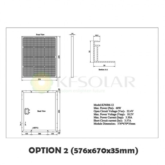 Monocrystalline Solar Panel 60W