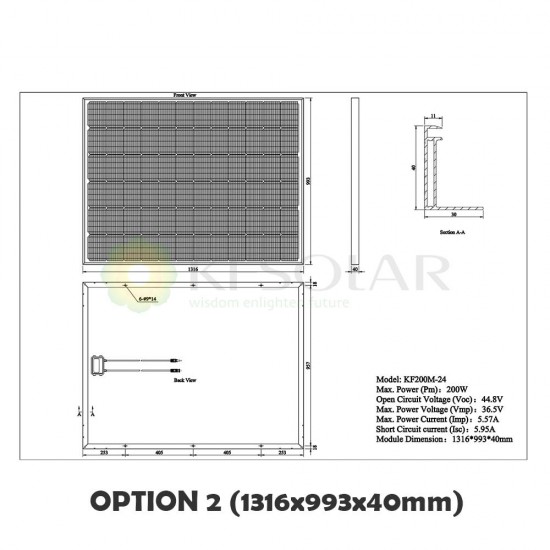 Monocrystalline Solar Panel 200W