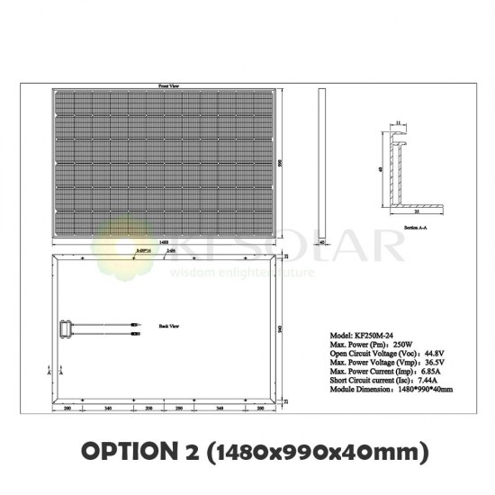 Monocrystalline Solar Panel 250W