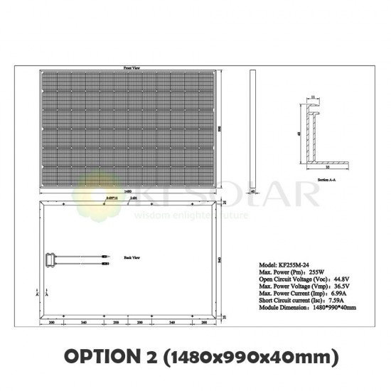 Monocrystalline Solar Panel 255W