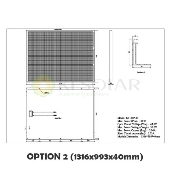 Polycrystalline Solar Panel 180W