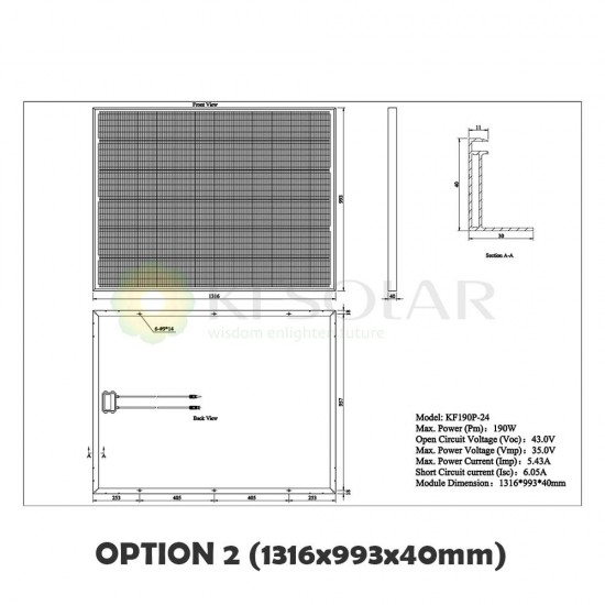 Polycrystalline Solar Panel 190W