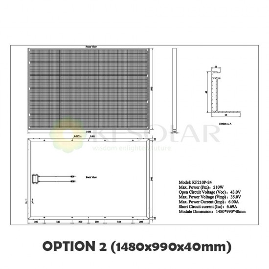 Polycrystalline Solar Panel 210W