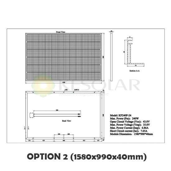 Polycrystalline Solar Panel 240W