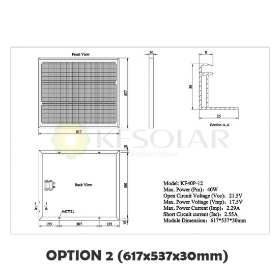 Polycrystalline Solar Panel 40W