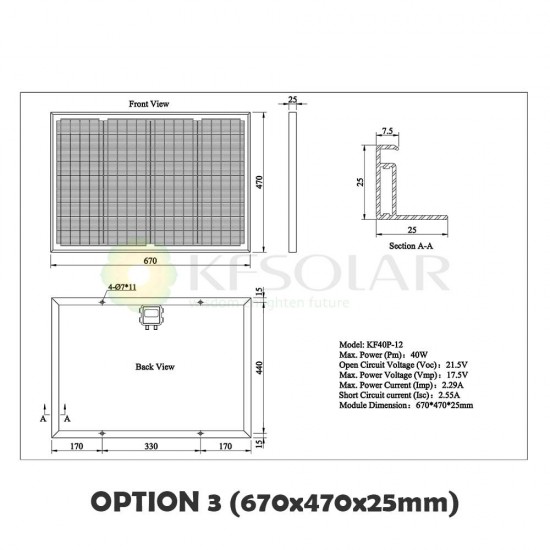 Polycrystalline Solar Panel 40W