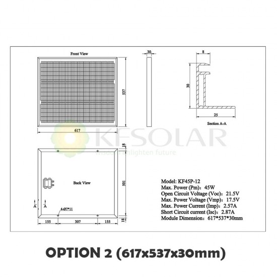 Polycrystalline Solar Panel 45W