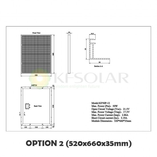 Polycrystalline Solar Panel 50W