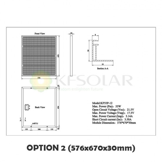 Polycrystalline Solar Panel 55W