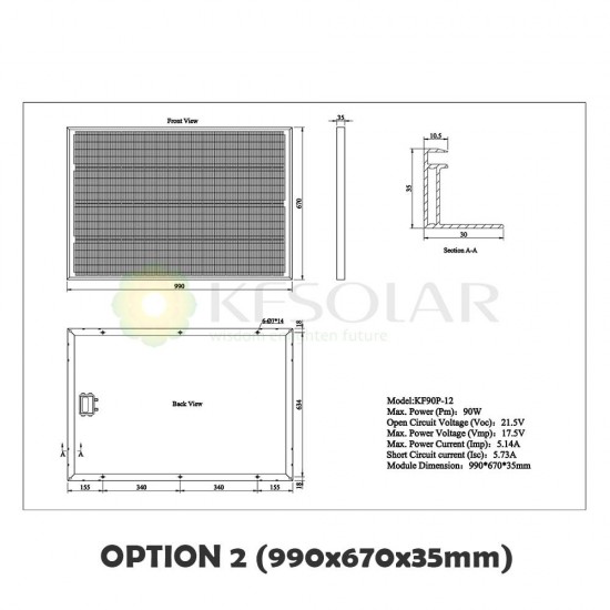 Polycrystalline Solar Panel 90W